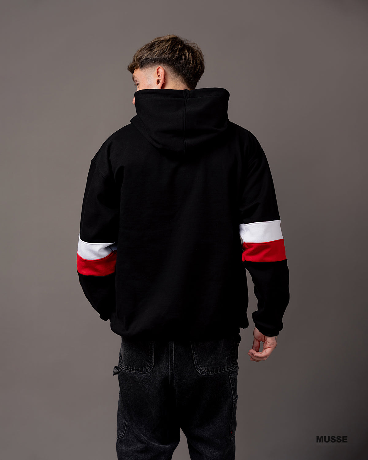 HOODIE TRICOLORS NEGRO