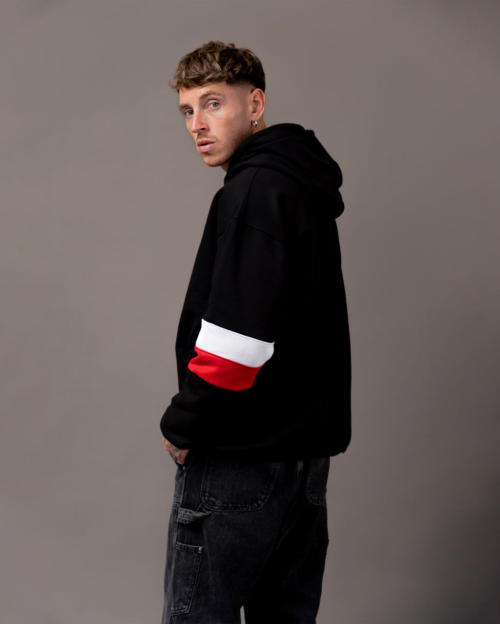 HOODIE TRICOLORS NEGRO