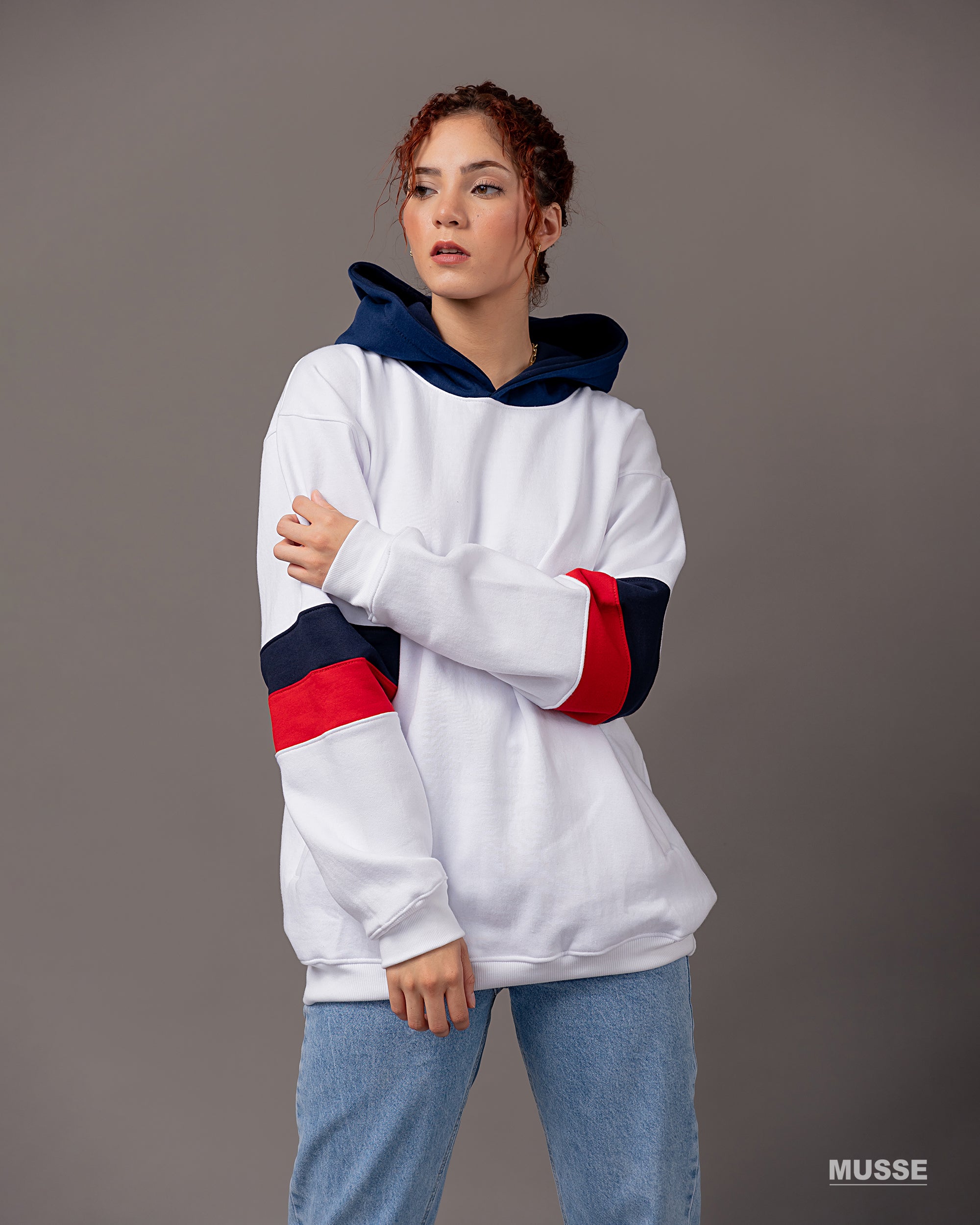 HODDIE TRICOLORS BLANCO