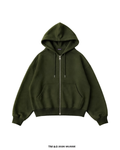 MILITARY GREEN ZIP HOODIE