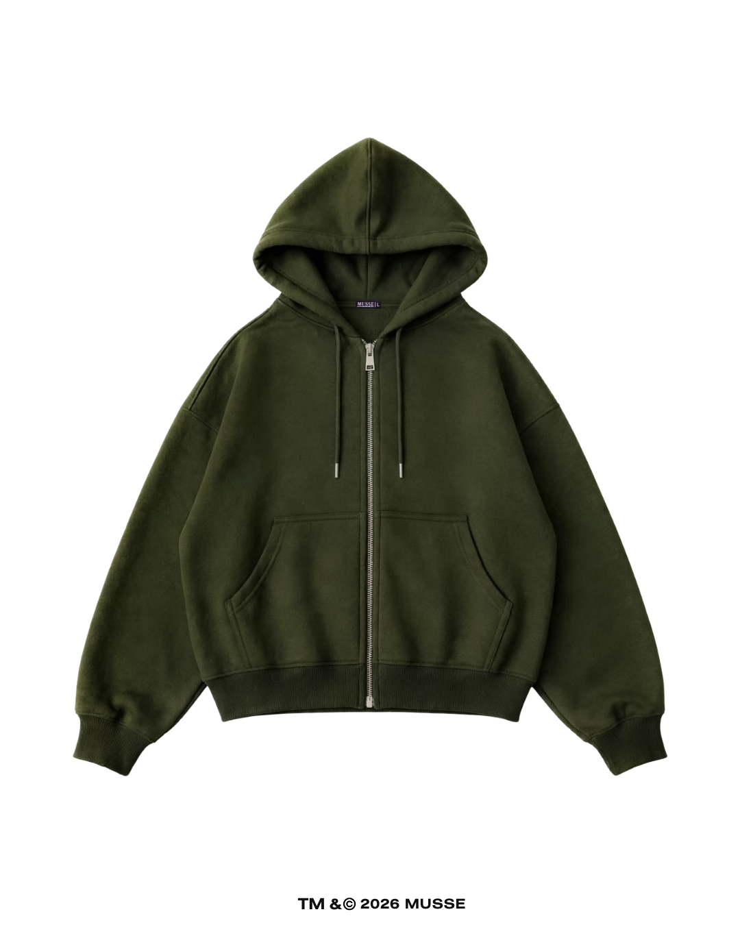 MILITARY GREEN ZIP HOODIE
