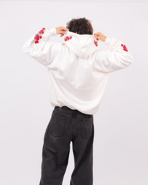 HODDIE OVERSIZE BORDADO ROSE PERLA