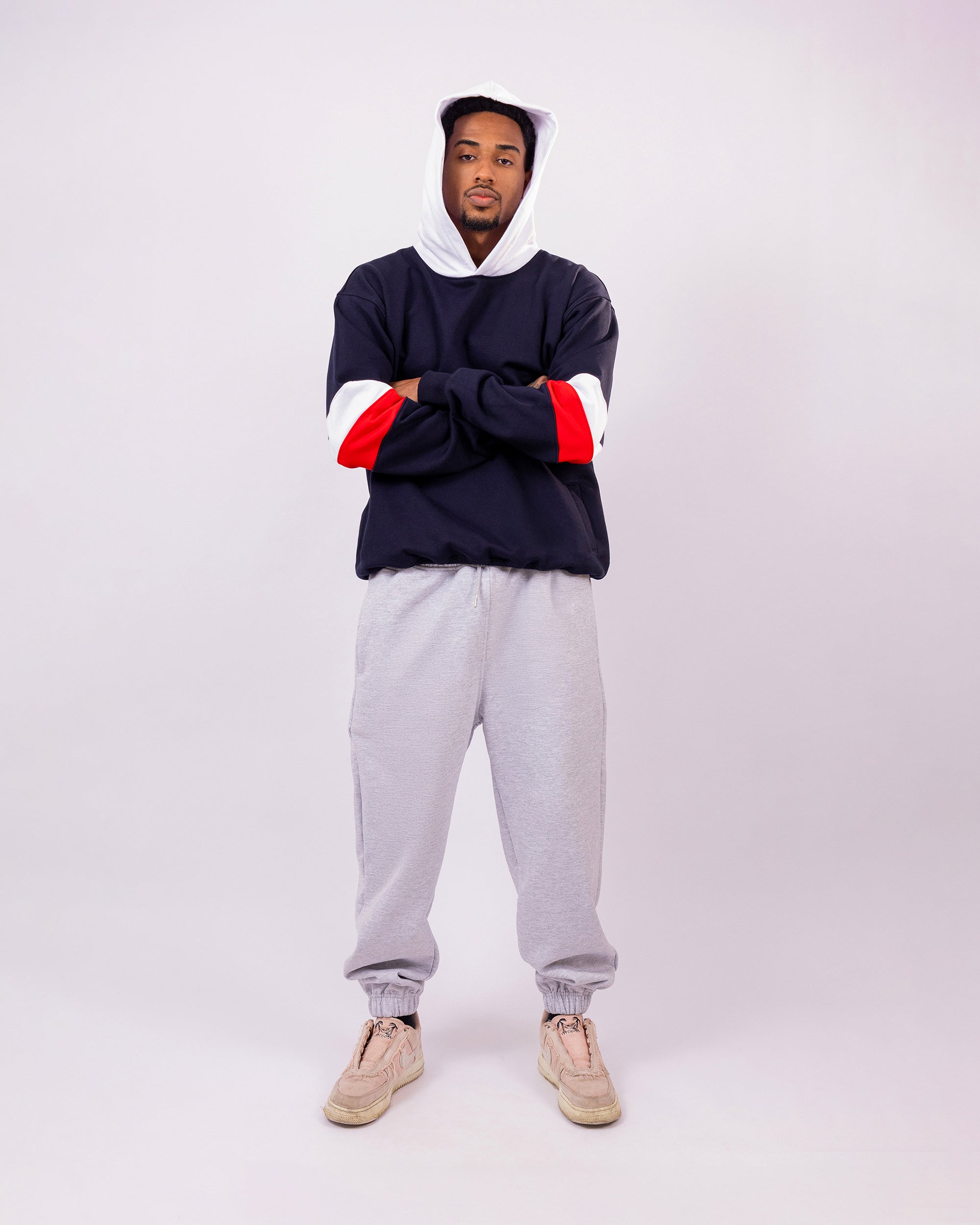 HOODIE TRICOLORS AZUL