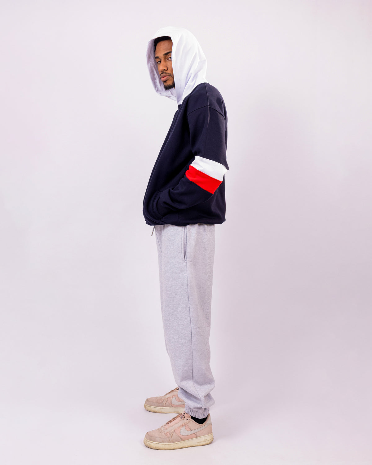 HOODIE TRICOLORS AZUL