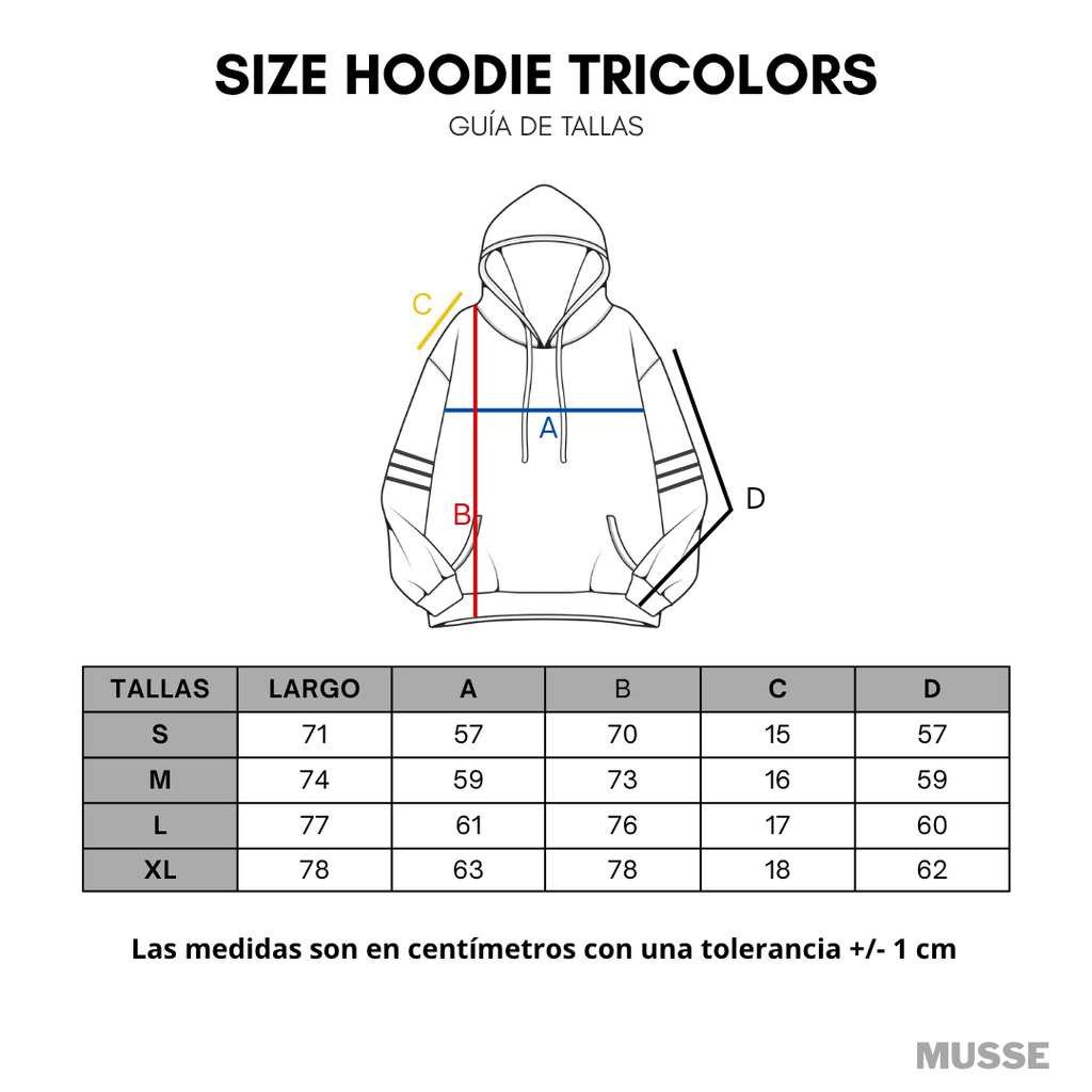 HOODIE TRICOLORS AZUL
