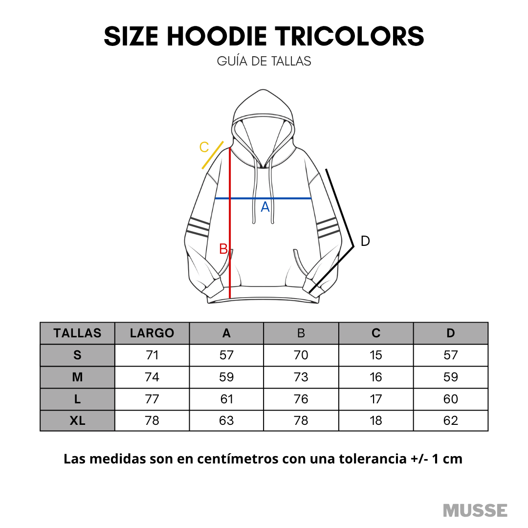 HOODIE TRICOLORS AZUL
