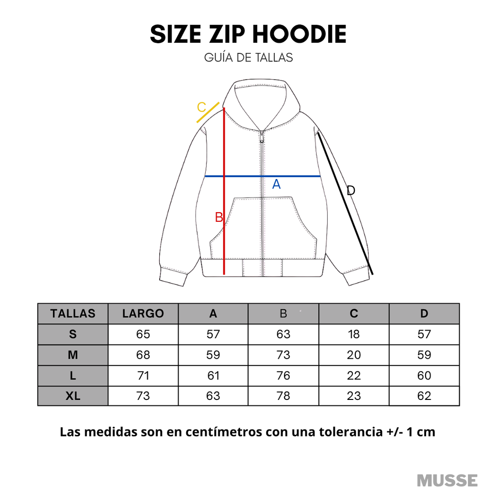 BLACK ZIP HOODIE — NEGRO